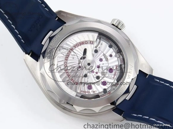 0226 Aqua Terra GMT Worldtimer 43mm VSF 1:1 Best Edition Deep Blue Dial on Blue Rubber Strap A8938 Super Clone QuickDry 7721